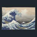 Japanese Woodblock: Big Wave off Kanagawa Tea Towel<br><div class="desc">This Japanese woodblock design depicts the big wave off Kanagawa.</div>