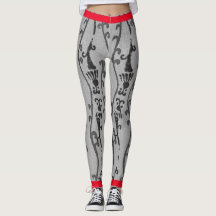 JAPANESE WOODBLOCK PATTERN PRINTED LEGGINGS