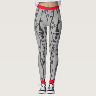 JAPANESE WOODBLOCK PATTERN PRINTED LEGGINGS