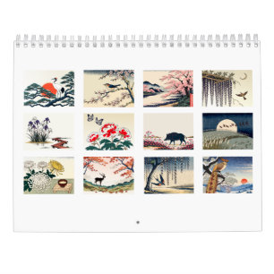 Japanese Woodblock Print Four Seasons Calendar