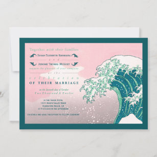 Japanese Woodblock Print Wedding Invitations