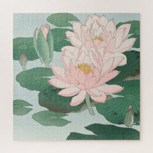 Japanese Woodblock Water Lily Lilies Jigsaw Puzzle