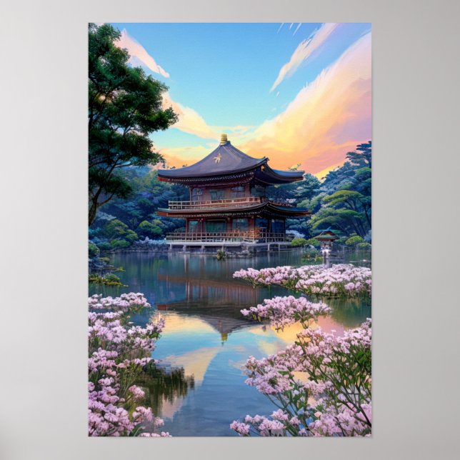 Japanese Wooden Temple Poster (Front)