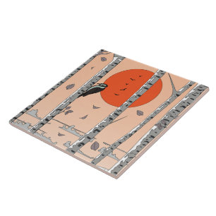 Japanese Woodpecker Tile
