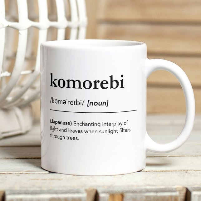 Japanese Word Minimalist Nature Aesthetic Komorebi Coffee Mug (Creator Uploaded)