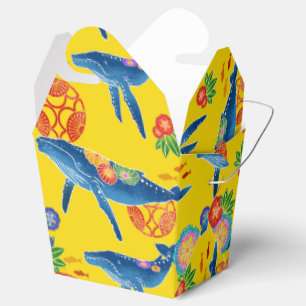 Japanese yellow kimono pattern favour party box