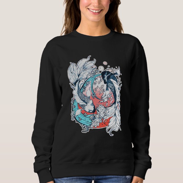 Japanese Yin Yang Koi Fish Sweatshirt (Front)