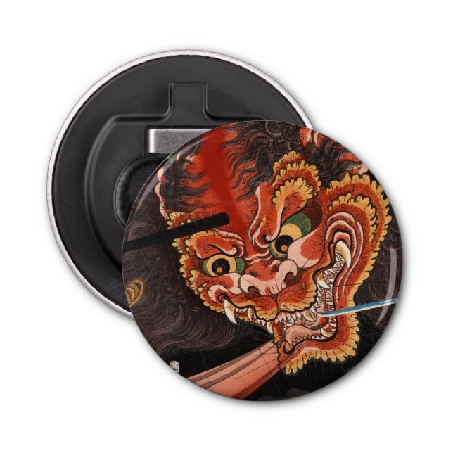 Japanese Yokai Oni King Shutendoji Fine Art Bottle Opener (Front)