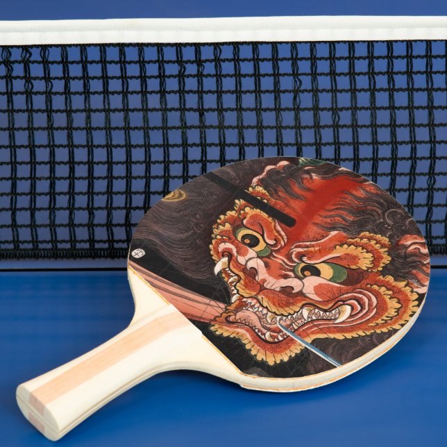 Japanese Yokai Oni King Shutendoji Fine Art Ping Pong Paddle (Insitu)