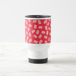 Japanese Yukata Textile, Maneki Neko (Lucky Cat) Travel Mug