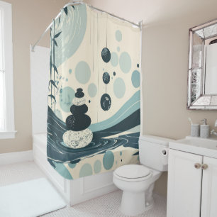 Japanese Zen in Green Shower Curtain