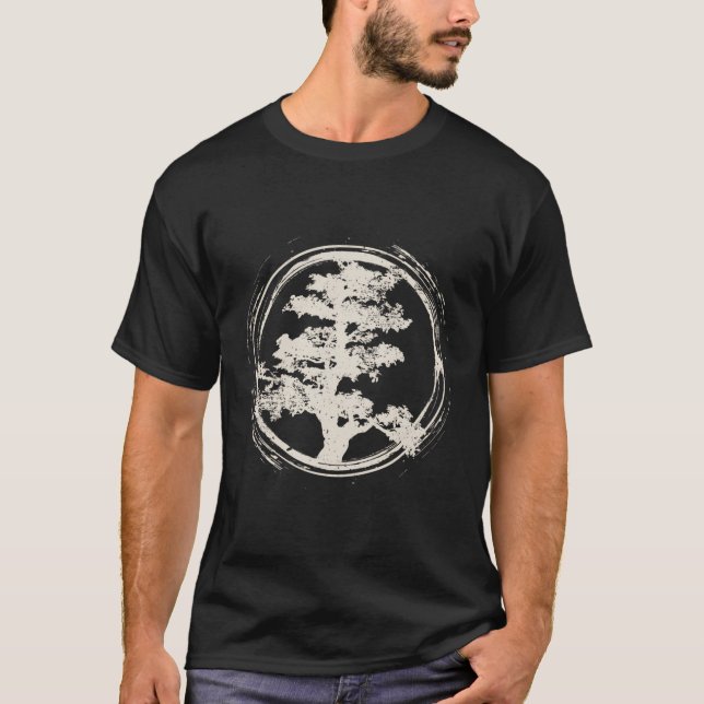 Japanese Zen Master Bonsai Tree Gift Design Idea T-Shirt (Front)