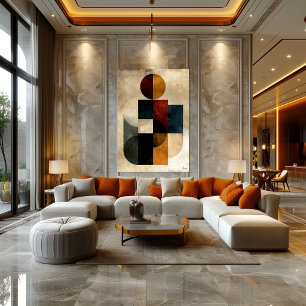 Japanese Zen Ripple Geometric Abstract Wall Art