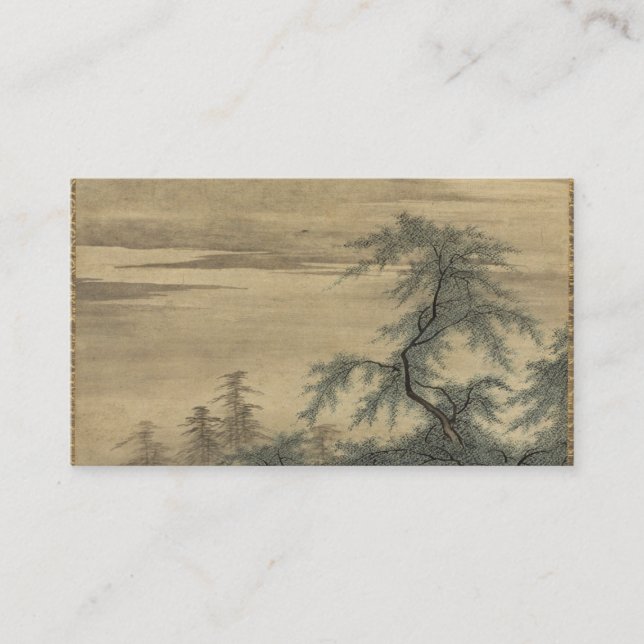 Japanese Zhou Maoshu Appreciating Lotuses Business Card (Front)