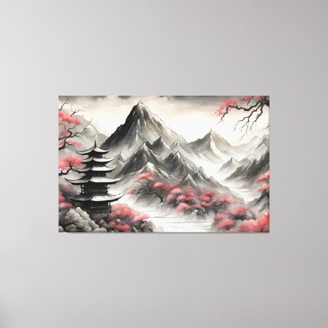 Japanise Landscape Canvas Print (Front)