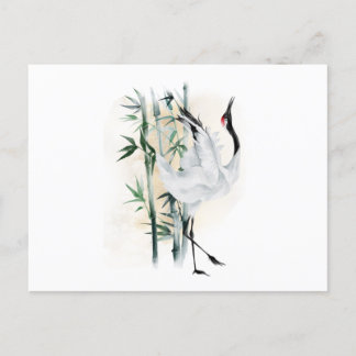 Japan's cranes and bamboo postcard