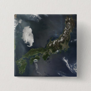 Japan's main island, Honshu 15 Cm Square Badge