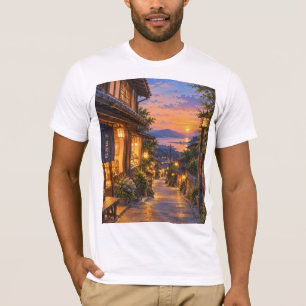 Japan's nostalgic hill streets at dusk T-Shirt