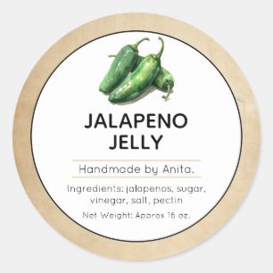 Japapeno Jelly Canning Jar Label