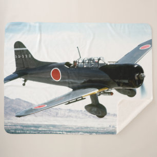 JAPENESE ZERO FIGHTER SHERPA BLANKET