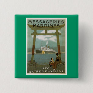 "Japon Extreme-Orient" Messegeries Maritimes 15 Cm Square Badge