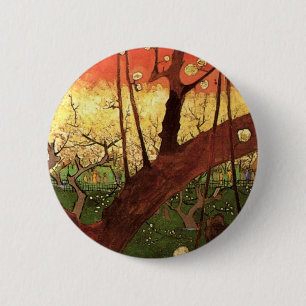 Japonism: Flowering Plum Tree by Vincent van Gogh 6 Cm Round Badge
