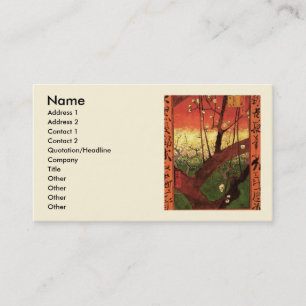 Japonism: Flowering Plum Tree by Vincent van Gogh Business Card