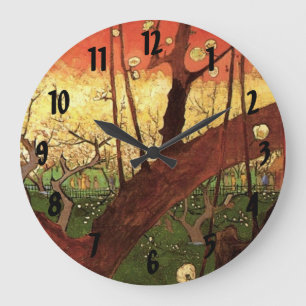 Japonism: Flowering Plum Tree by Vincent van Gogh Large Clock