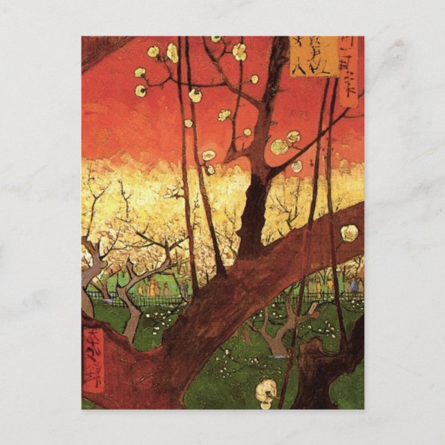 Japonism: Flowering Plum Tree by Vincent van Gogh Postcard (Front)
