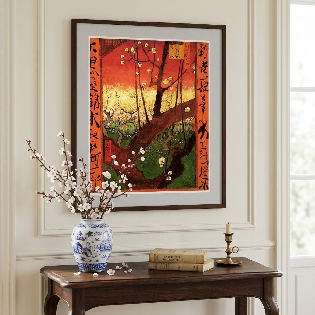 Japonism: Flowering Plum Tree by Vincent van Gogh Poster (Japonaiserie: Flowering Plum Tree (after Hiroshige) by Vincent van Gogh is a post impressionism art.)