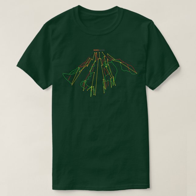 Japow Heaven Piste Map T-Shirt (Design Front)