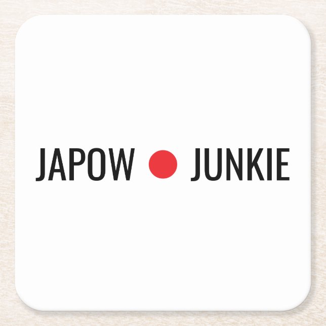 Japow Junkie  Square Paper Coaster (Front)