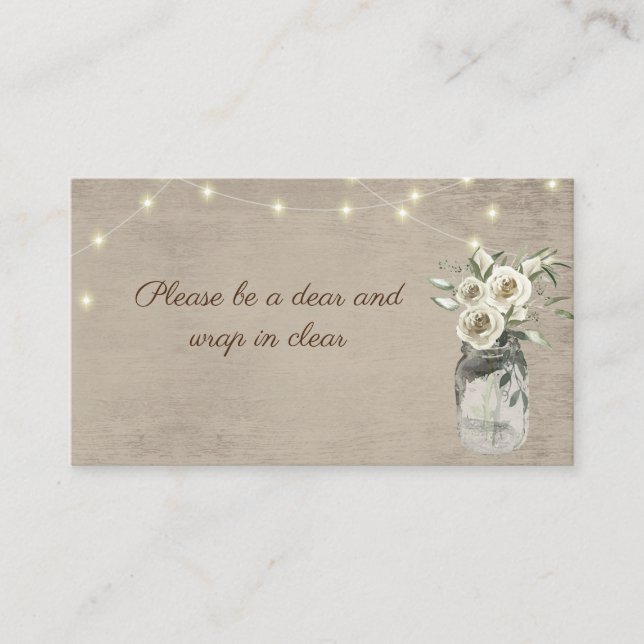 Jar and Lights insert card (Front)