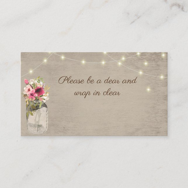 Jar and Lights insert card (Front)