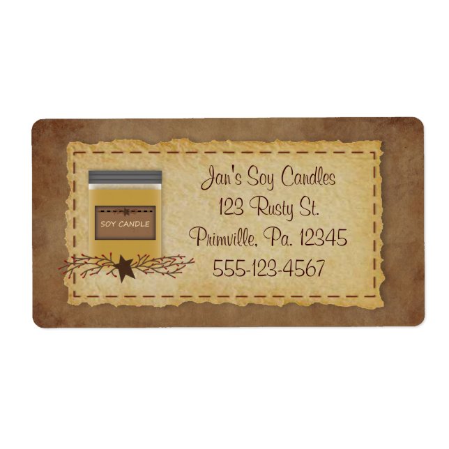 Jar Candle Business Label (Front)