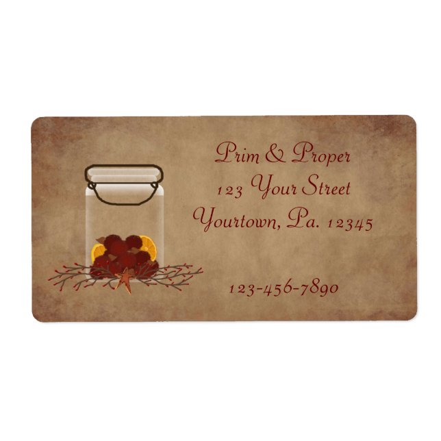 Jar Fixins Product Label Business Label (Front)