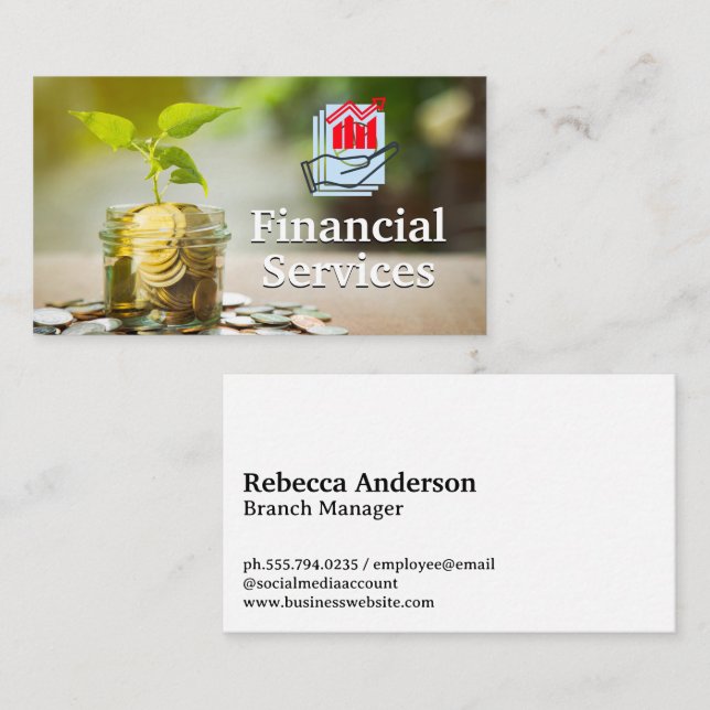 Jar Full of Change | Financial Logo Business Card (Front/Back)