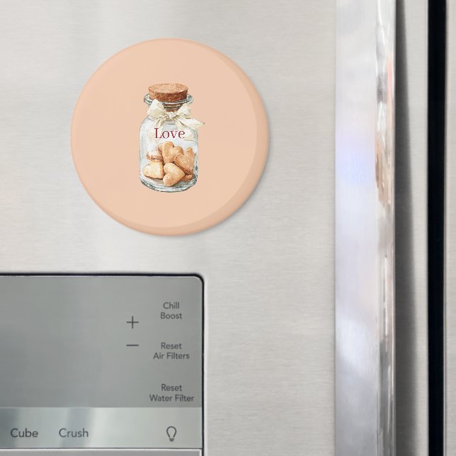 Jar Heart Cookies White Bow Magnet (In Situ (Fridge))