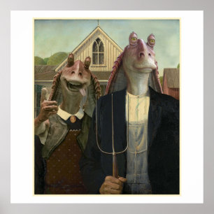 Jar Jar Binks American Binks Inspired by Star W Poster