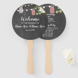 Jar Lights Floral Chalk Jars Wedding Programme Fan