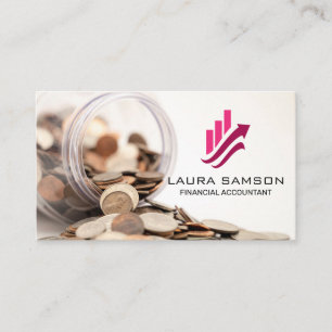 Jar of Coins Finance Chart Growth Logo Business Card