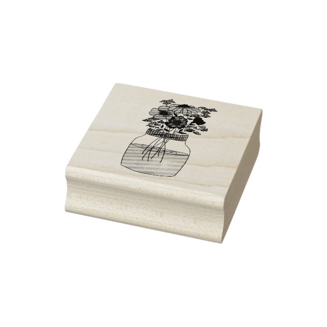 Jar of Flowers Rubber Stamp (Stamp)