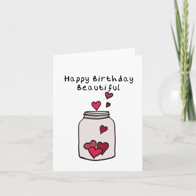Jar of Hearts Birthday Card (Front)