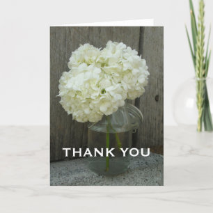Jar of Hydrangeas & Barn Wood Thank You Card