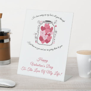Jar Of Love Valentines Day Pedestal Sign