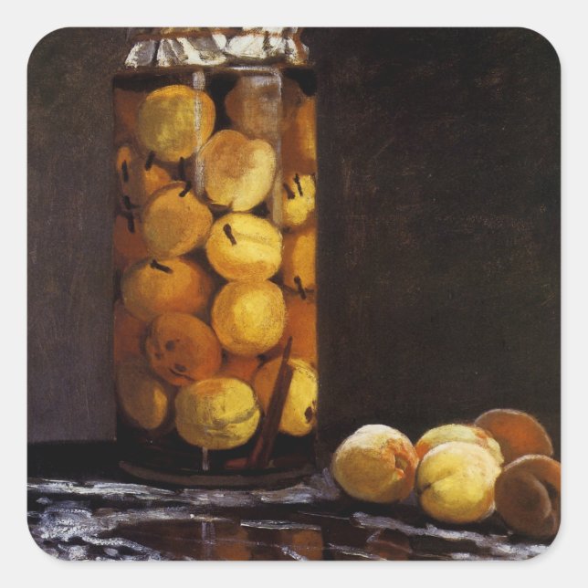 Jar of Peaches Square Sticker (Front)