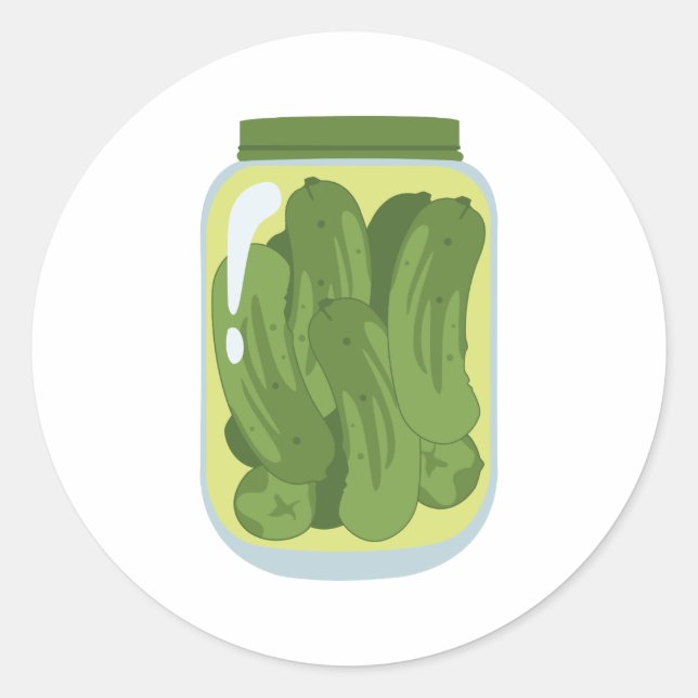 Jar of Pickles Classic Round Sticker (Front)