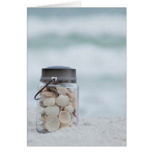 Jar Of Seashells On The Beach Florida