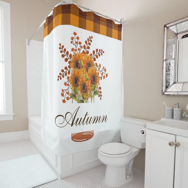 Jar of sunflowers shower curtain (In Situ)
