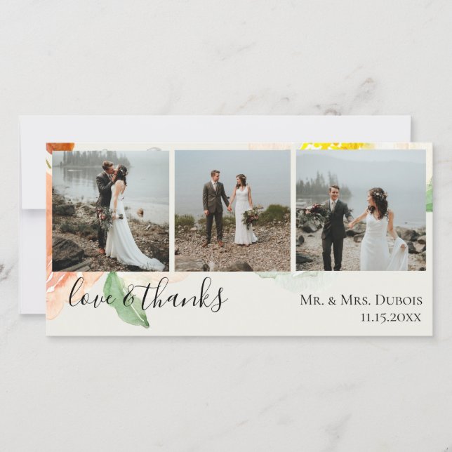Jardin De Fleurs Wedding Photo Thank You (Front)